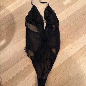 Victoria’s Secret Black Lace Sheer Bodysuit Teddy